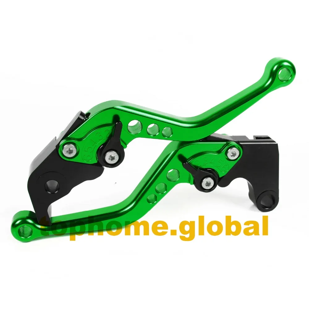Для Kawasaki ZX10R 2006 2015 Короткие Зеленые сцепления с ЧПУ Регулируемые тормозные рычаги