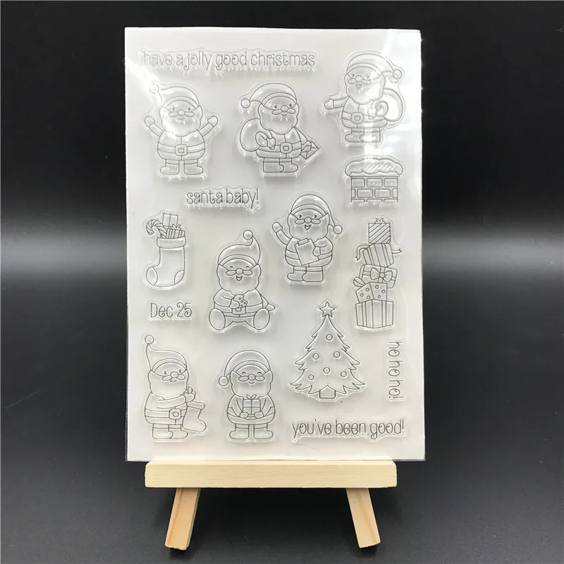 Санта-Клаус прозрачный силиконовый штамп/печать для DIY скрапбукинга/фотоальбома