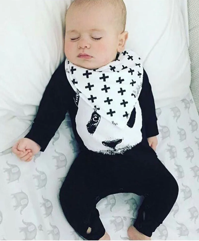 2020 модные детские комбинезоны мультяшная панда черная одежда для маленьких