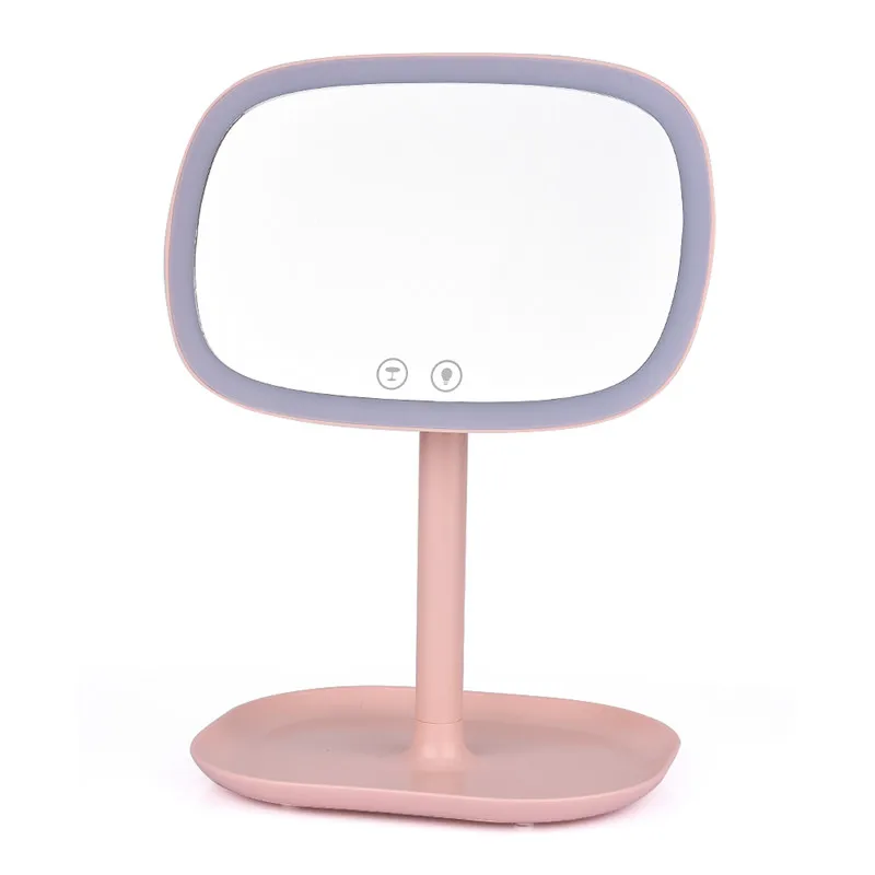 Pink Led Mirror Зеркало для макияжа Multifuntionсветодиодный LED портативное зеркало для макияжа 10X Magnifyiny компактный Desklamp сенсорный экран косметическое зеркало с подсветкой - Цвет: Pink Led Mirror