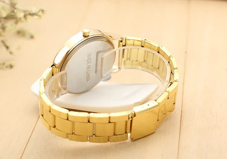 

Fashion Geneva Brand Roman Numerals Stainless Steel Watch Women Ladies Classic Gold Quartz Wrist watches Relogio feminino