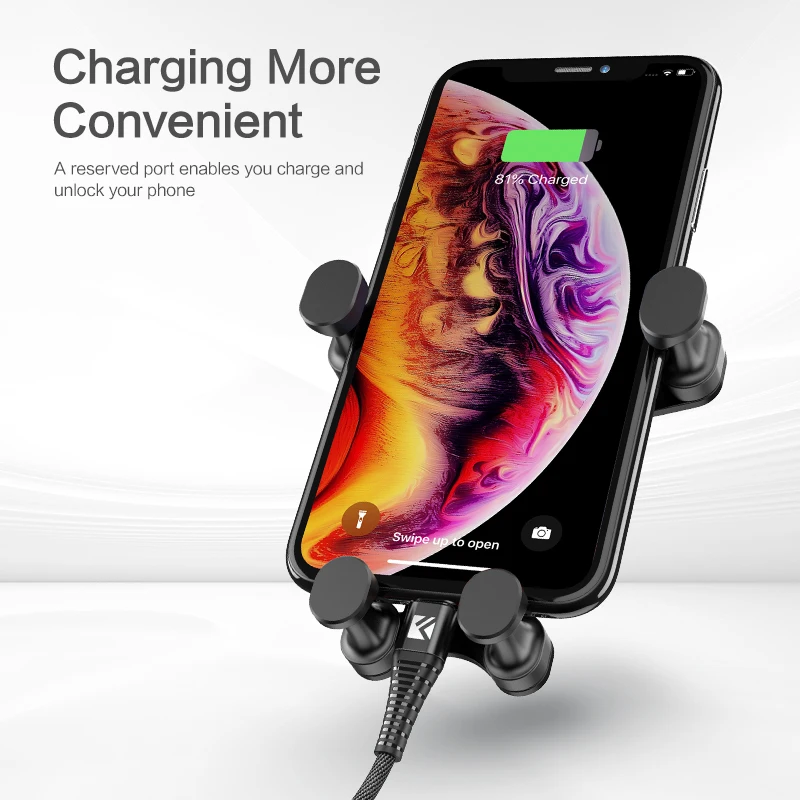 FLOVEME роскошный Автомобильный держатель для телефона iPhone XS Max X 8 7 гравитационный в