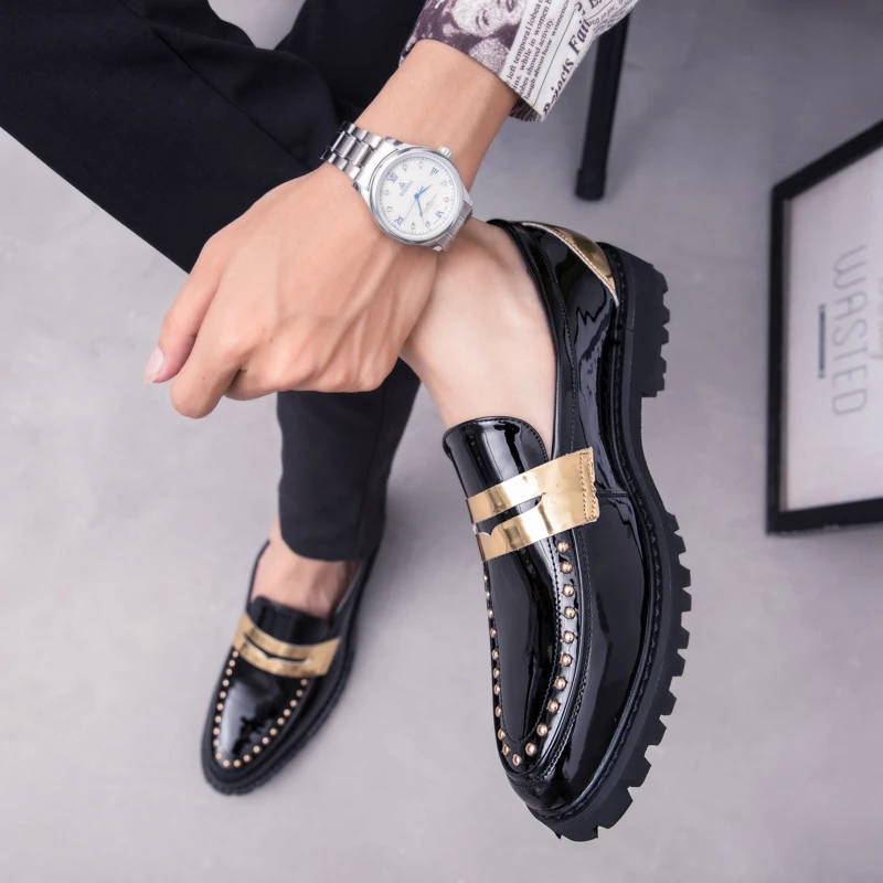 Fashion outdoor Leather Casual Loafers Men Comfortable men Shoes Man working Business Slip-On dressing w5 | Обувь