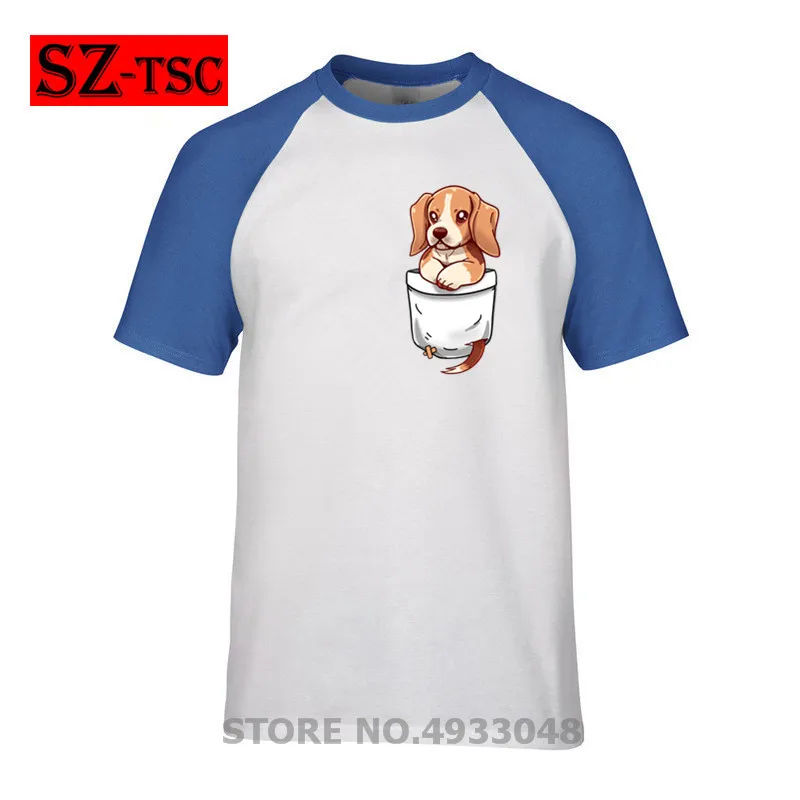 Карманная футболка с принтом милый Бигль beagle techrapockets рисунком хлопковая