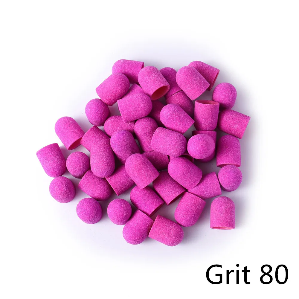 Purple Grit 80 BNG 20 шт фиолетовый зеленый шлифовальный ремешок Профессиональный педикюрный шлифовальный блок колпачки для ухода за ногами инструмент Электрический дизайн ногтей 80/120/180 13*19 мм - Цвет: Purple Grit 80