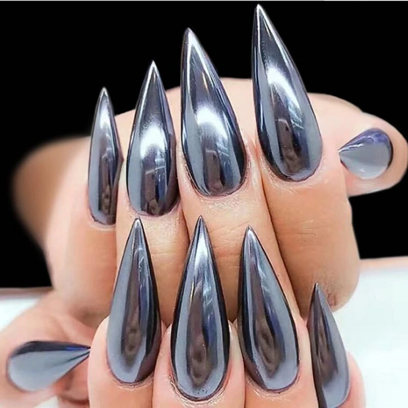 

0.5g Black Mirror Dazzling Nail Glitter Metal Nail Art Chrome Powder Shiny Ultra Thin Pigment Dust Nail Decor For 2023 Christmas