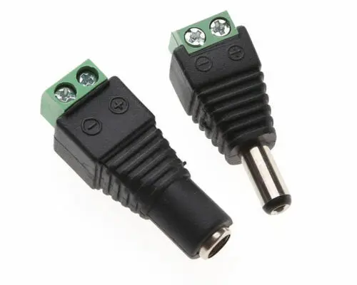 12V 5PCS Male + Female 2.1x5.5mm DC Power Plug Jack Adapter Connector for CCTV PV | Компьютеры и офис