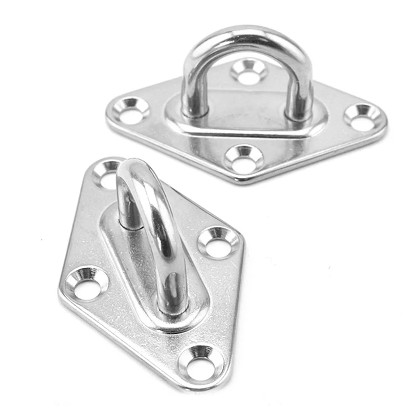 

4Pcs Diamond-Shaped Stainless Steel Hook U-shaped Air Hook Base Chandelier/Sandbags/Ceiling Fan/Horizontal Bar Fixed Hook 80mm