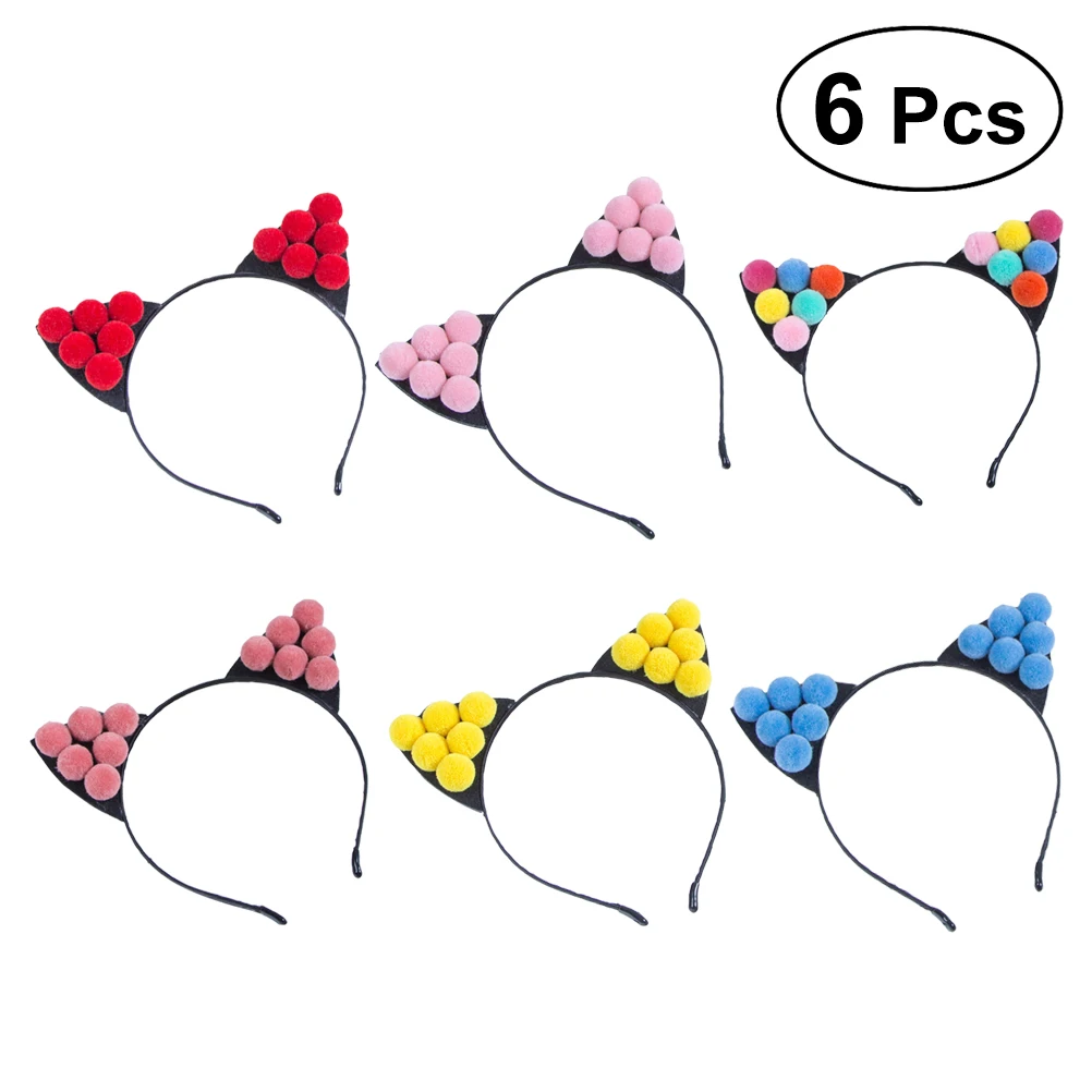 6 шт./компл. Очаровательная Милая головная повязка карамельного цвета с помпонами