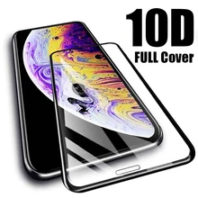 Закаленное стекло 10D для iPhone 12 Pro Max полное покрытие XR X Xs Защитная
