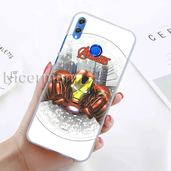 A-06 Чехол для телефона для Honor Y9 Y7 Y5 Y6 Y9 Honor 10 20 Lite 8X 8A Play прозрачный чехол Марвел Мстители Железный человек Капитан Америка Capa C - Цвет: A-06