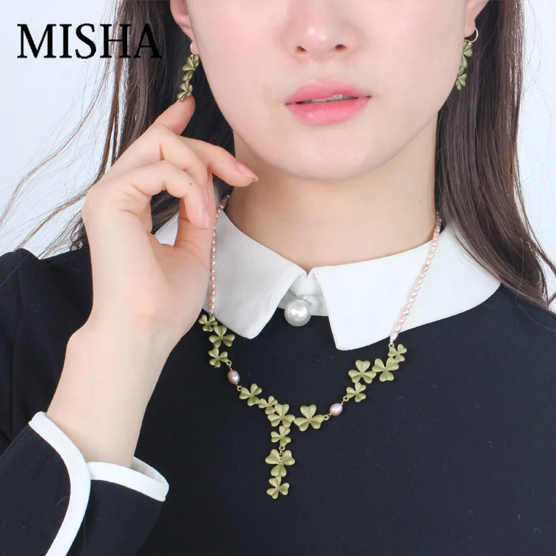 Женский комплект ювелирных изделий MISHA серьги и ожерелье ручной работы с