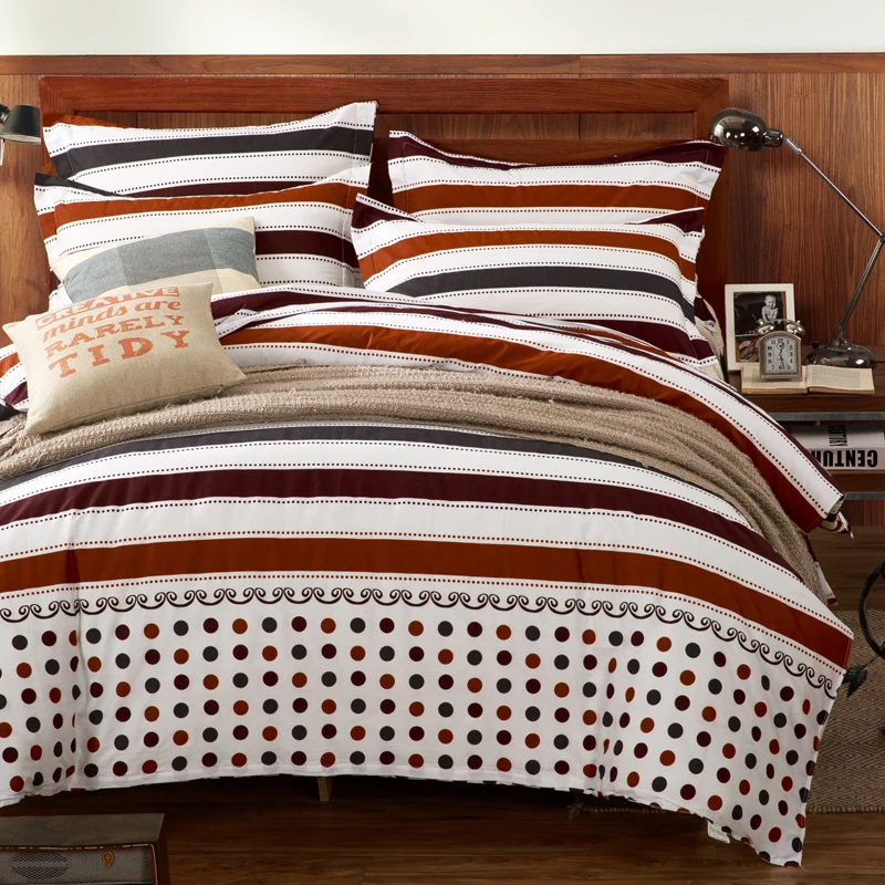 Хлопок пододеяльник набор 4 шт. постельных принадлежностей твин полный queen size single