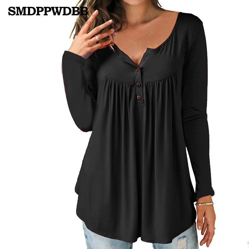 Black SMDPPWDBB Повседневная Женская одежда для кормящих матерей футболка с длинными рукавами Однотонная футболка няни топ футболки для беременных Одежда - Цвет: Black