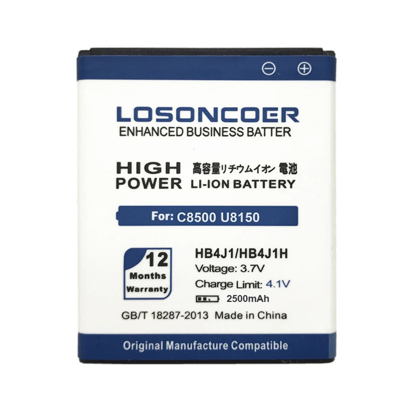 Losoncoer 2500 мА/ч, HB4J1/HB4J1H Аккумулятор для Huawei C8500 U8150 U8120 V845 IDEOS X3 T8300 U8500S T8100 чехол для телефона
