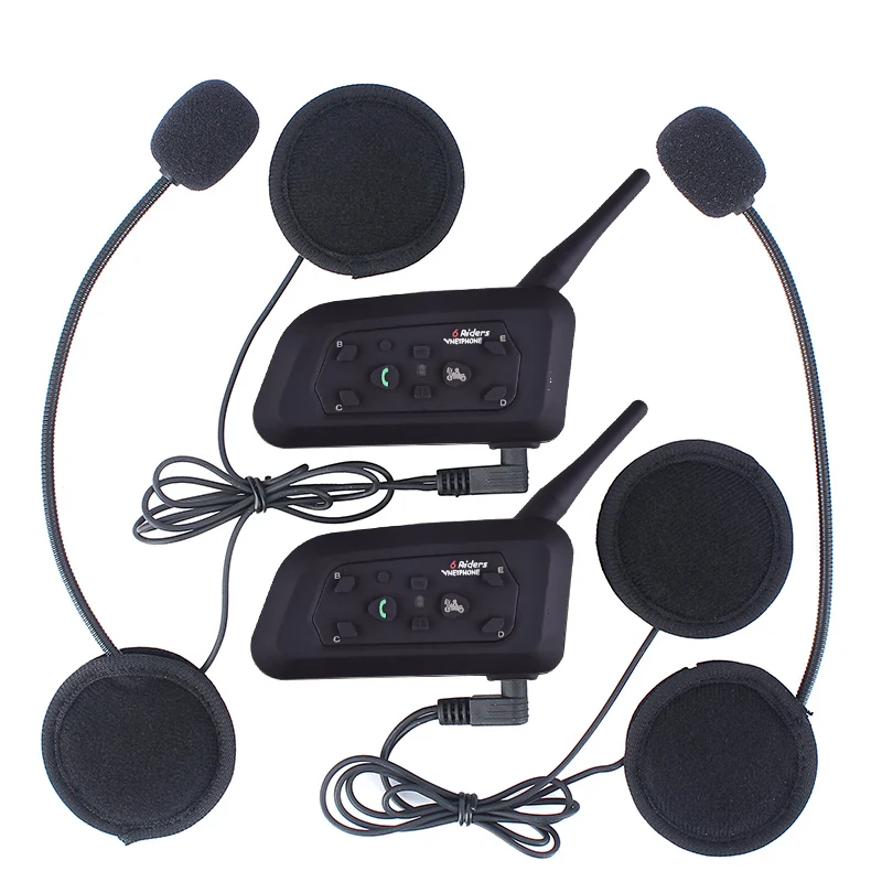 Vnetphone V6 1200 2 шт. шлем bluetooth гарнитура для 6 всадников BT беспроводные Переговорные