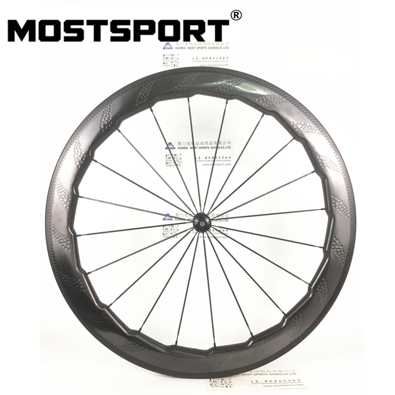 NSW454 Dimpled 58mm Tubular Carbon Wheels With Powerway R36 Hubs | Спорт и развлечения