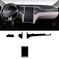 car styling new 3d carbon fiber car interior center console color change molding sticker decals for tesla model xmodel s