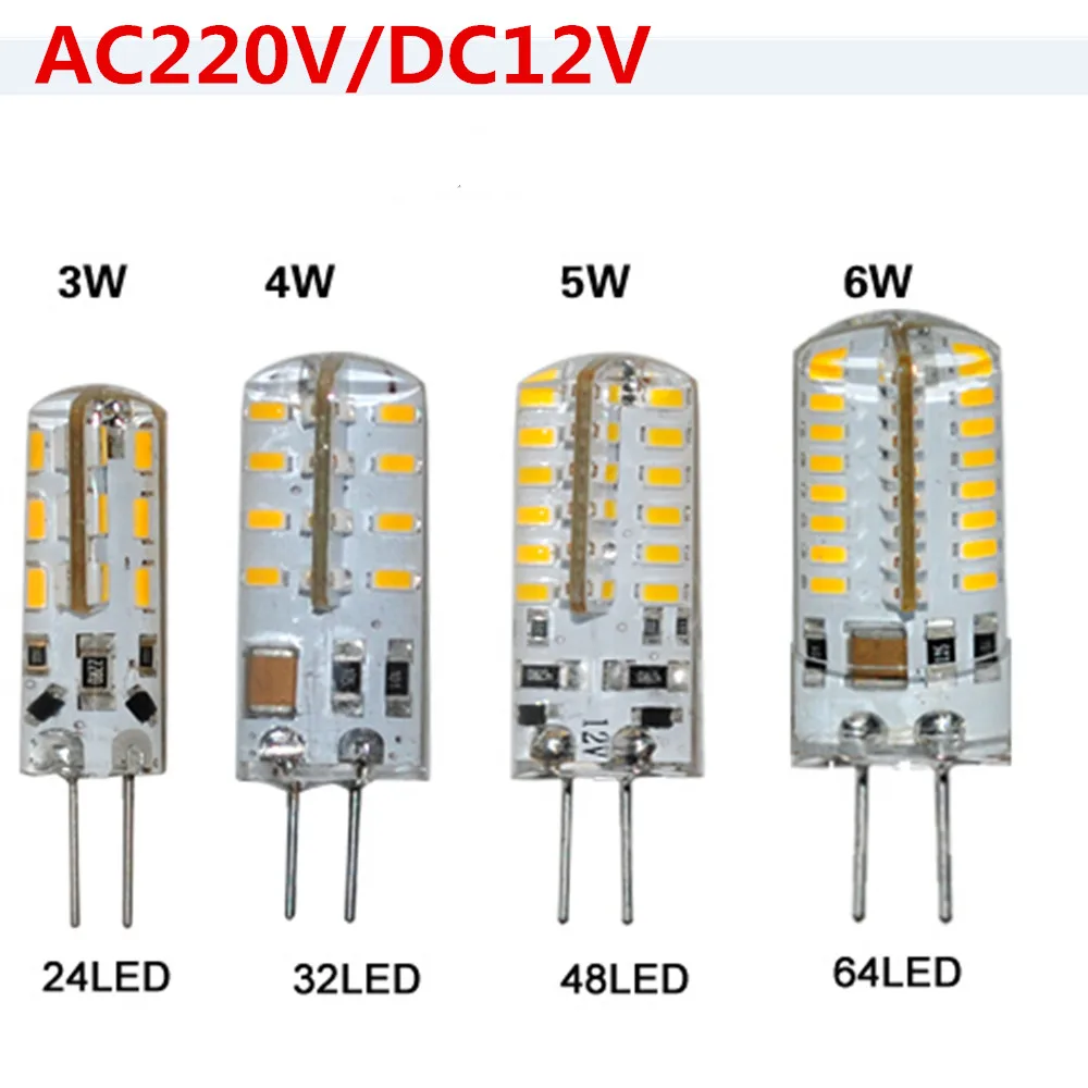 Светодиодная лампа G4 3 Вт 4 5 6 220 В перем. Тока 12 светодиодная для кукурузы SMD 3014