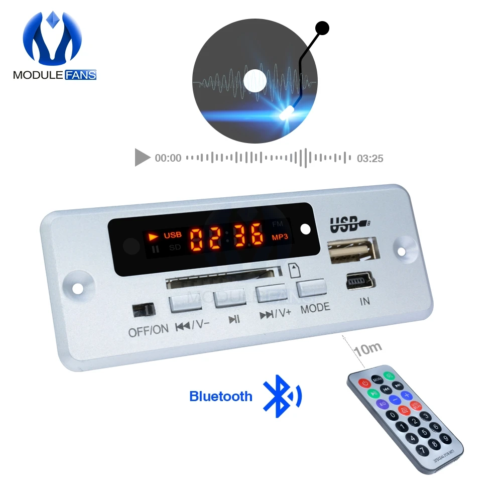 Мини 5 в MP3 декодер плата Bluetooth модуль декодирования вызовов MP3 WAV u-диск и TF карта USB с 2*3 Вт усилитель пульт дистанционного управления