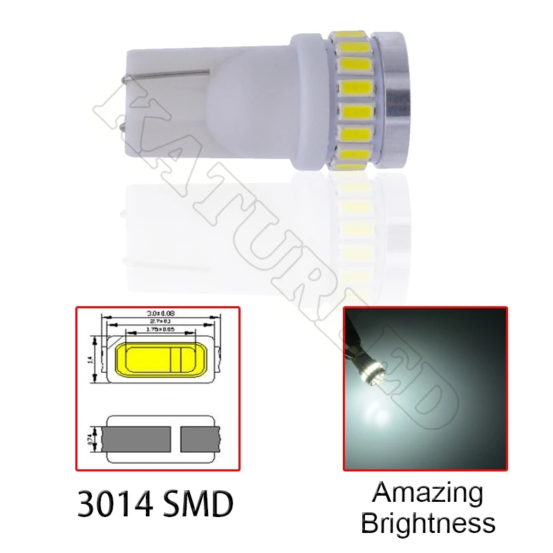 Katur 2шт T10 светодиодный лампы 3014 24SMD 168 175 194 921 2825 светильник для замены автомобиля