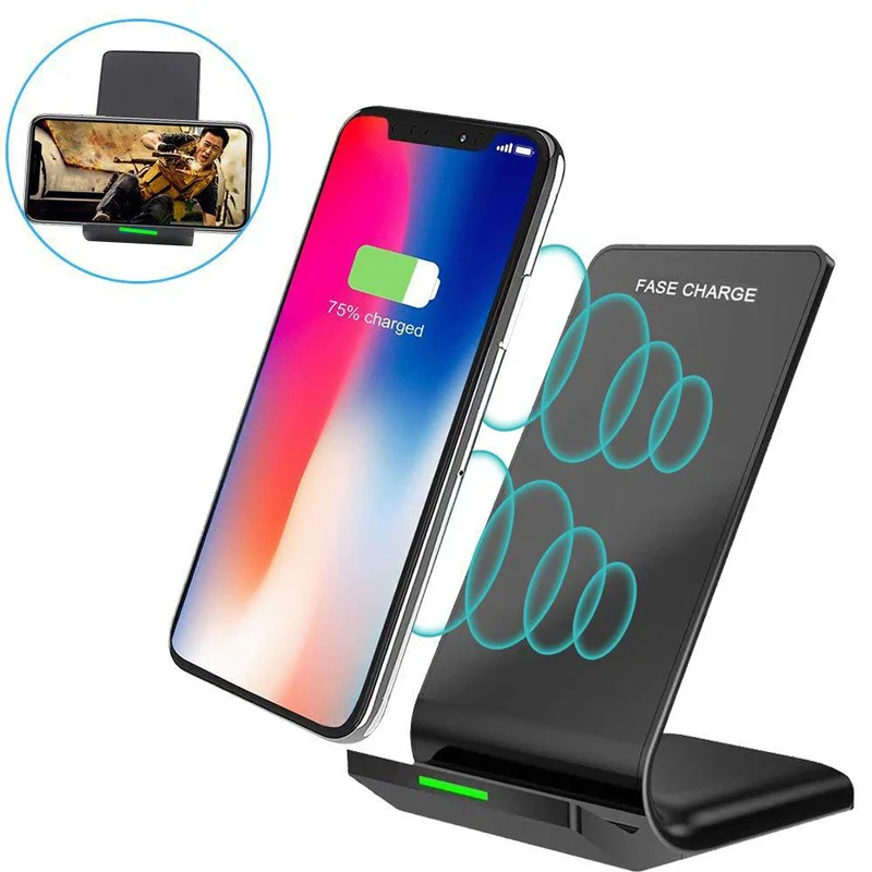 Qi сертифицированное Беспроводное зарядное устройство для iPhone X 8/8 Plus Samsung Galaxy S9/S9