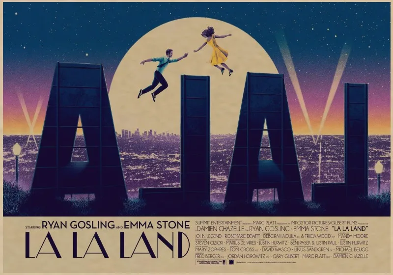 La Land плакаты винтажные настенные украшения для дома из крафт бумаги|wall sticker|stickers