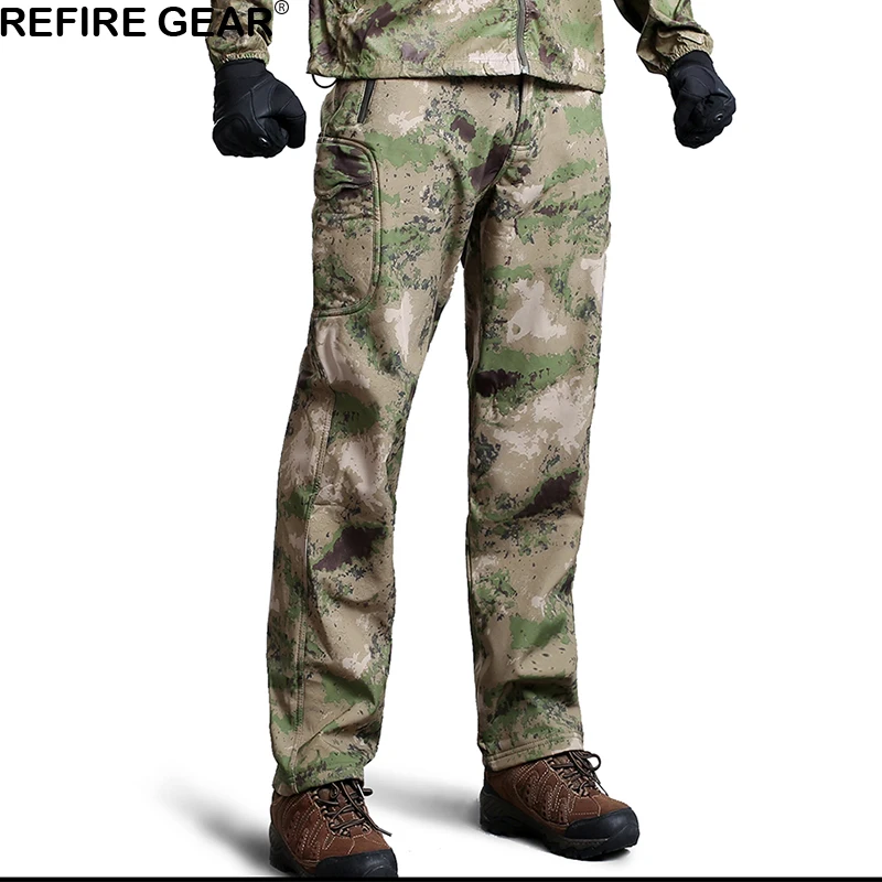 Уличные камуфляжные водонепроницаемые брюки ReFire Gear с мягкой оболочкой мужские
