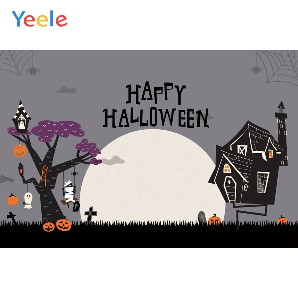 Фоны для фотосъемки Yeele Хэллоуин гробница призрак зомби Тыква здания