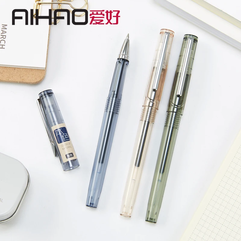 AIHAO брендовая нейтральная ручка черного и серого цвета деловая авторучка 12 шт.