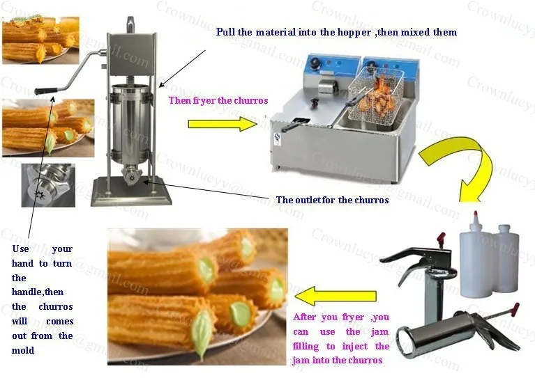 5l испанский чуррос maker машина+ Фрайер+ Churros розлива+ плавильный котел