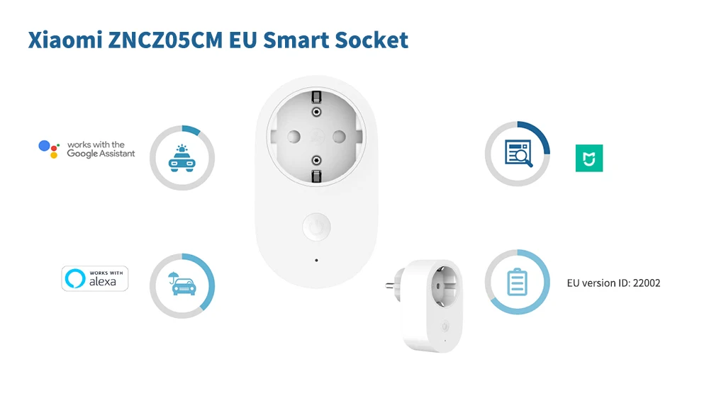 Xiaomi Smart Plug WiFi работает с Google assistant Alexa