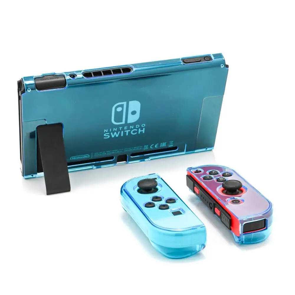 Съемный Кристальный чехол-переключатель для nintendo Switch Console контроллер Joy-Con Cover аксессуары - Цвет: Синий