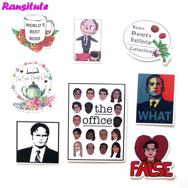 r274 46pcsset the office sticker motorcycle and suitcase laptop sticker skateboard sticker mobile phone decoration decal free global shipping