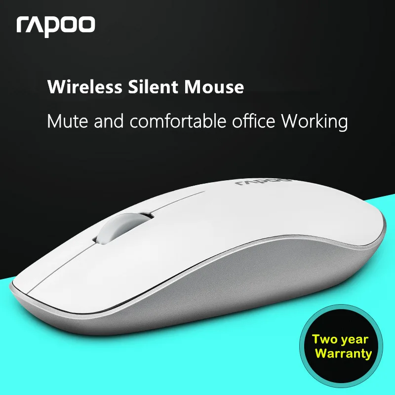Оригинальная Бесшумная Беспроводная оптическая мышь Rapoo 3600, бесшумные тонкие мыши 1000 dpi для Mac PC, ноутбука, компьютера, геймера