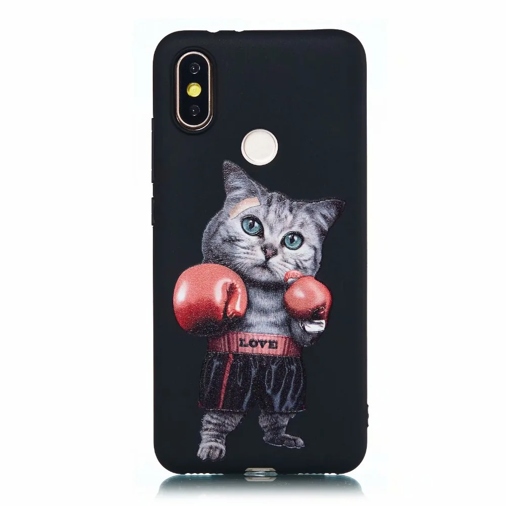 Cartoon Boxing Cat Pattern Matte soft tpu Case for Xiaomi Redmi Note 7 6pro mi 8pro mi9 Phone Cover xiaomi case |