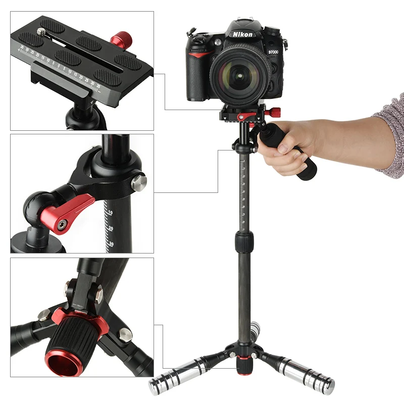 2017 New Handheld Carbon Fiber Adjustable Video Stabilizer System with Quick-Release Plate for DSLR Cameras &amp Camcorders | Электроника