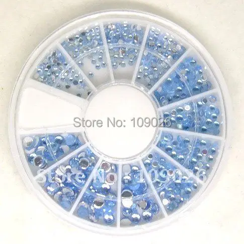 

Blue color round size Nail art Rhinestones wheel