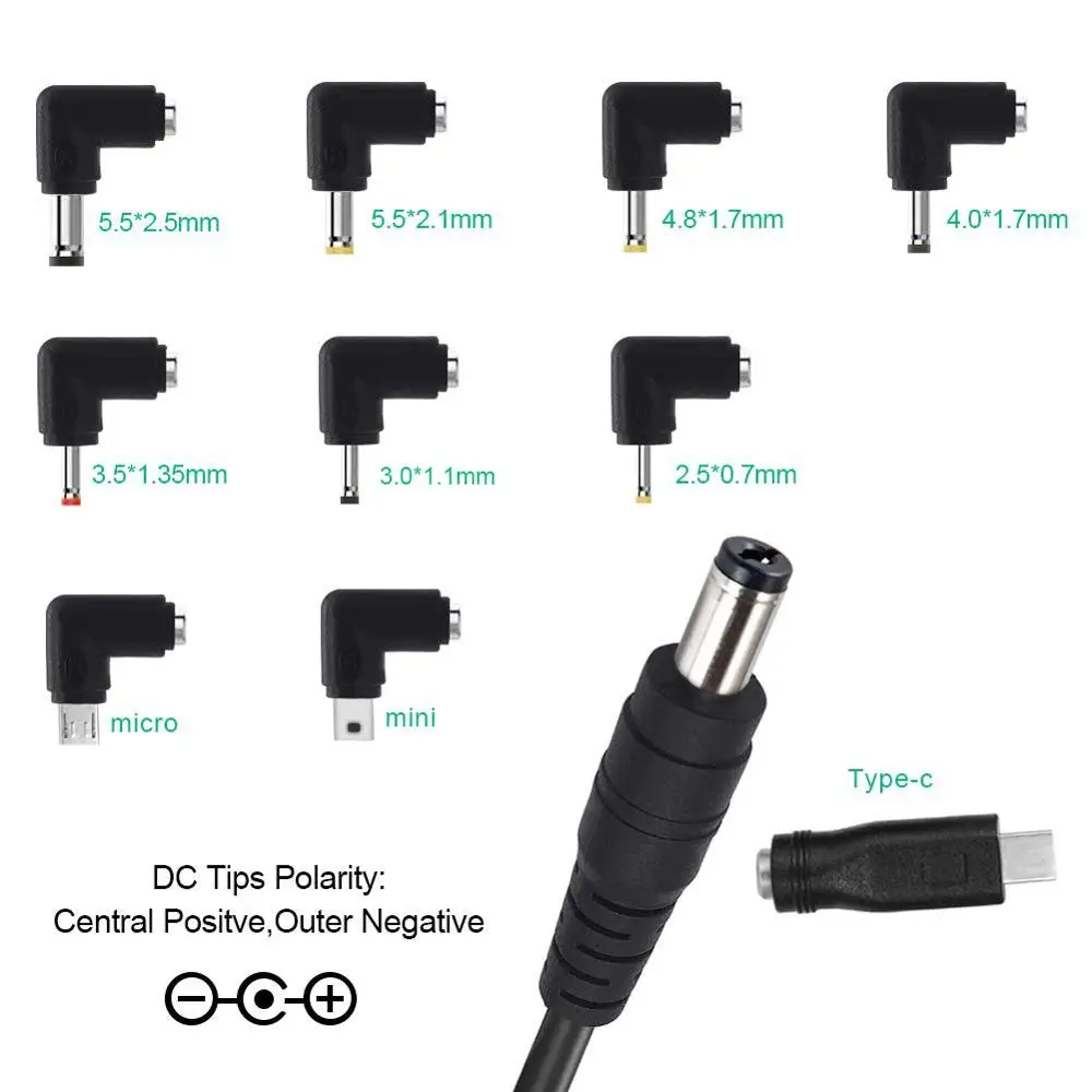Универсальный USB для DC 5,5x2,1 мм штепсельный шнур питания с 10 разъемами для роутеров, мини-вентиляторов, динамиков, камер, смартфонов и т. Д