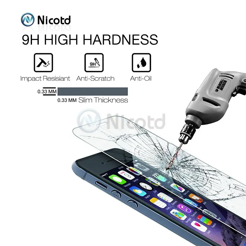 Nicotd 9H Премиум Закаленное стекло для iPhone 6s 6 Plus Защита экрана 8 7 жесткая пленка 5 5S 4S