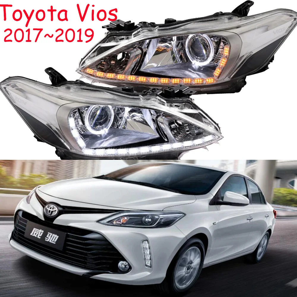 2 шт. бампер лампа для фар VIOS~ год аксессуары для автомобиля фара DRL ходовые огни би-ксенон, противотуманная фара глаза ангела