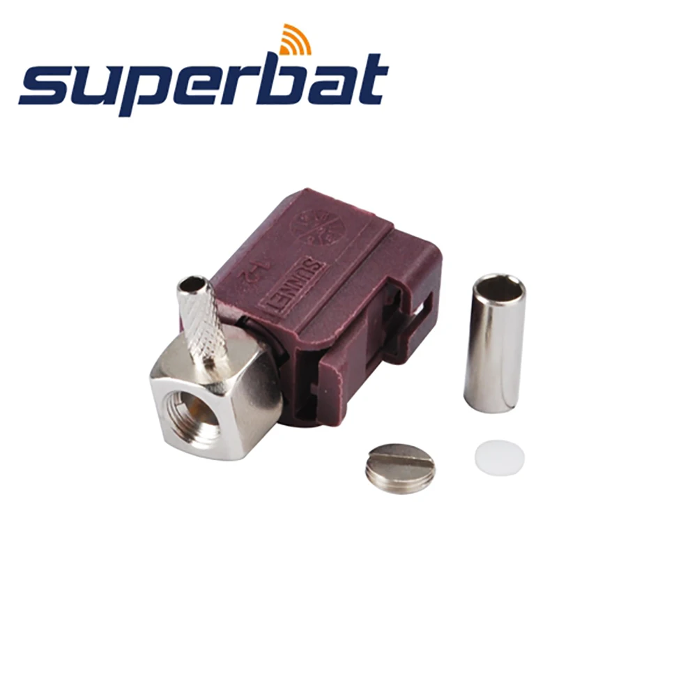 Superbat 10pcs Fakra Female Right Angle for RF Coaixal Cable RG316 RG174 LMR100 for Violet Car GSM