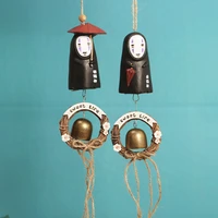 creative cartoon japan style door bell mysterious double sided no face men wind chimes trim car ornaments bedroom design