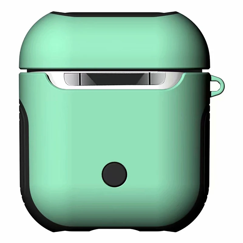 Green ТПУ+ PC силиконовый Bluetooth беспроводной чехол для наушников AirPods защитный чехол Аксессуары для кожи для Apple Airpods зарядная коробка - Цвет: Green