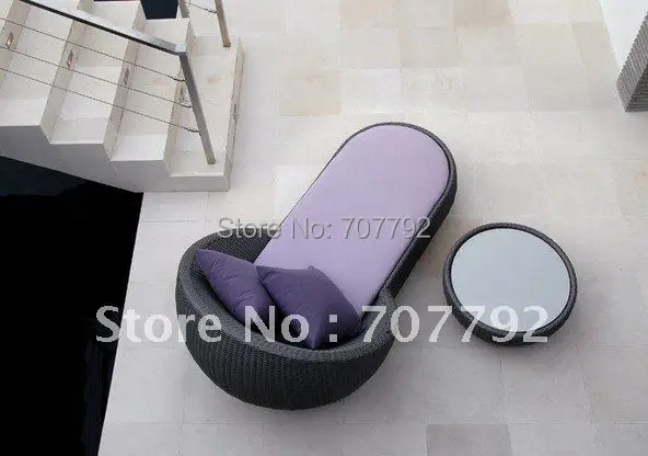 Элегантный наружный синтетический ротанговый Фотофон с тенем|sun loungers|poolside
