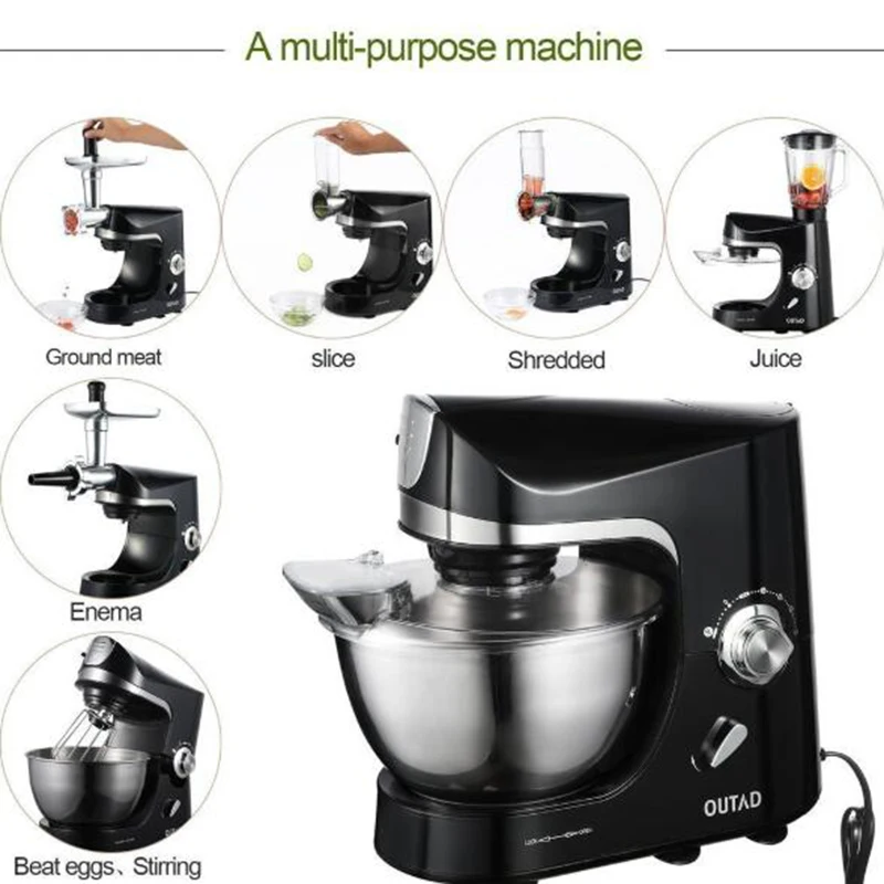 Electric Food Stand Mixer Mini Desktop 7 Speeds Eggs Beater Dough Kneading Machine Baking Whipping Cream Blender | Бытовая техника