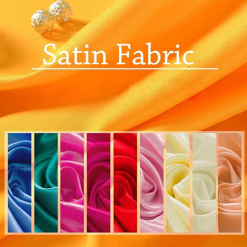 Оптовая продажа 10 м/лот шелковая атласная ткань из полиэстера для свадеб