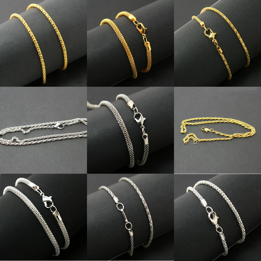 2 шт. цепочки коннекторы для мужских и женских браслетов 42 см|necklace chain|gold necklace