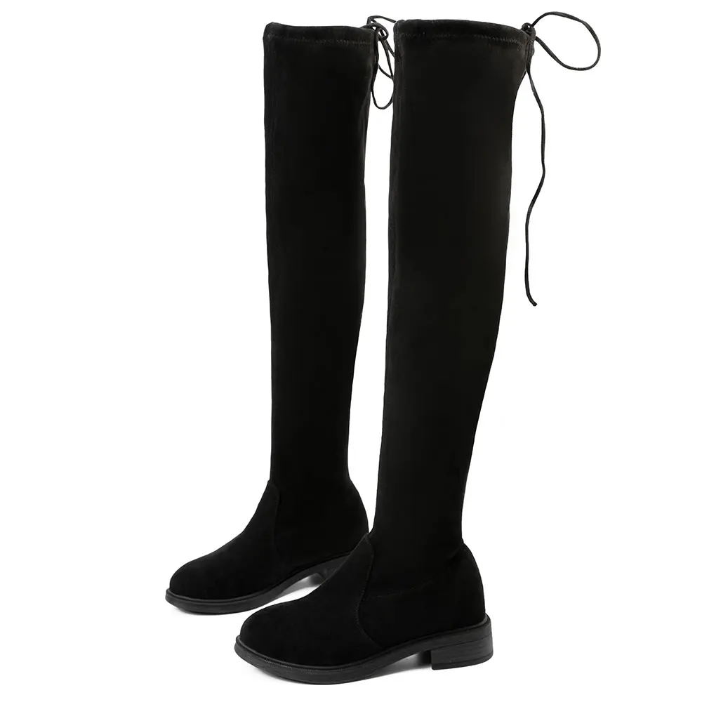 Женские сапоги выше колена YALNN теплые короткие с плюшевой подкладкой без
