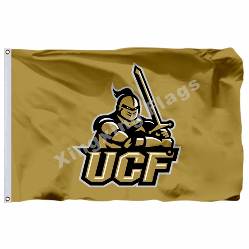Центральной Флориде рыцари Золотой флаг 3ft X 5ft полиэстер баннер NCAA UCF Летающий